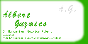 albert guzmics business card